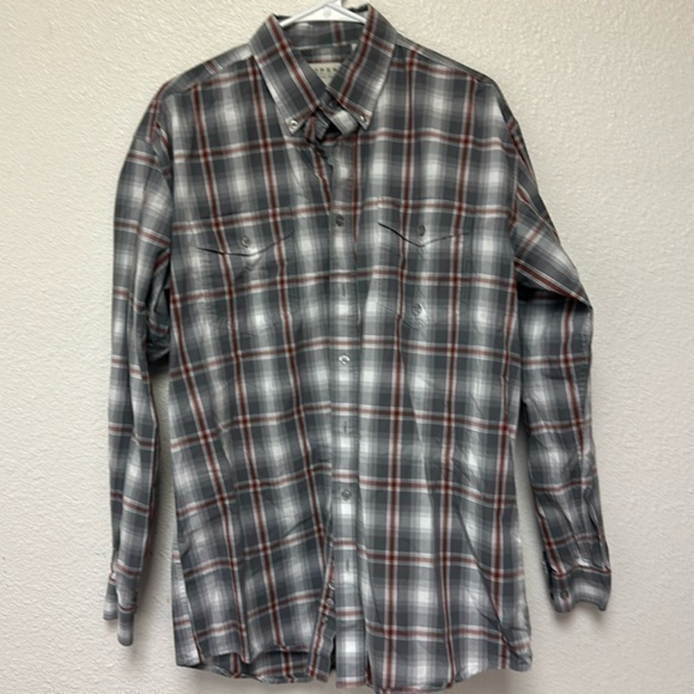 Roper Red and Gary Plaid button-down men’s size large tall